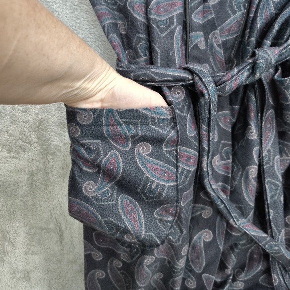 Vintage Stafford Sleep Robe Mens L/XL Regular Belted‎ Sash USA Paisley Pockets - Picture 8 of 8